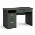 Schreibtisch aus MDF mit Marmor-Optik schwarz/grün 140x75x50 cm
