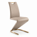 Esszimmerstuhl Edelstahl Kunstleder Beige 95cm
