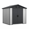 Metall Gartenhaus mit Satteldach und Doppeltür Anthrazit/Silber 213x127x185 cm