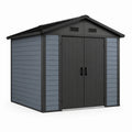 Kunststoff Gartenhaus Polypropylen Grau/Schwarz 250x200x210 cm