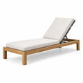 Gartenliege Teakholz Leinen Beige 200x65x30 cm