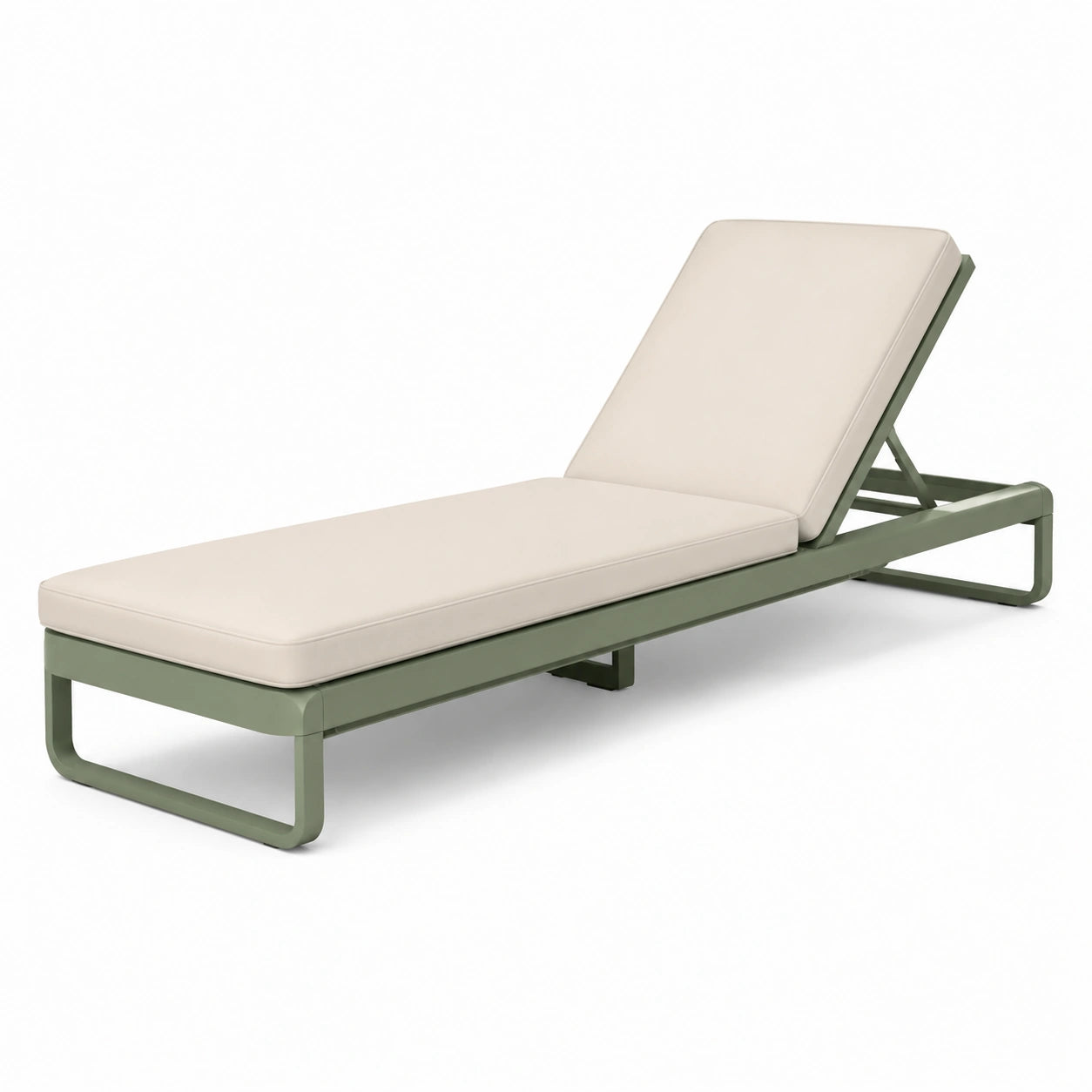 Gartenliege Aluminium Olivgrün Creme 200 cm