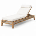 Gartenliege aus Teak mit Baumwollpolster Beige