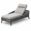 Gartenliege Stahl Polyethylen-Rattan Grau 200 cm