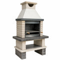 Beton Grillkamin mit Edelstahl-Grillrost Grau/Beige 180cm