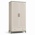 Kleiderschrank Holzwerkstoff 2 Türen 1 Schublade Beige 180cm