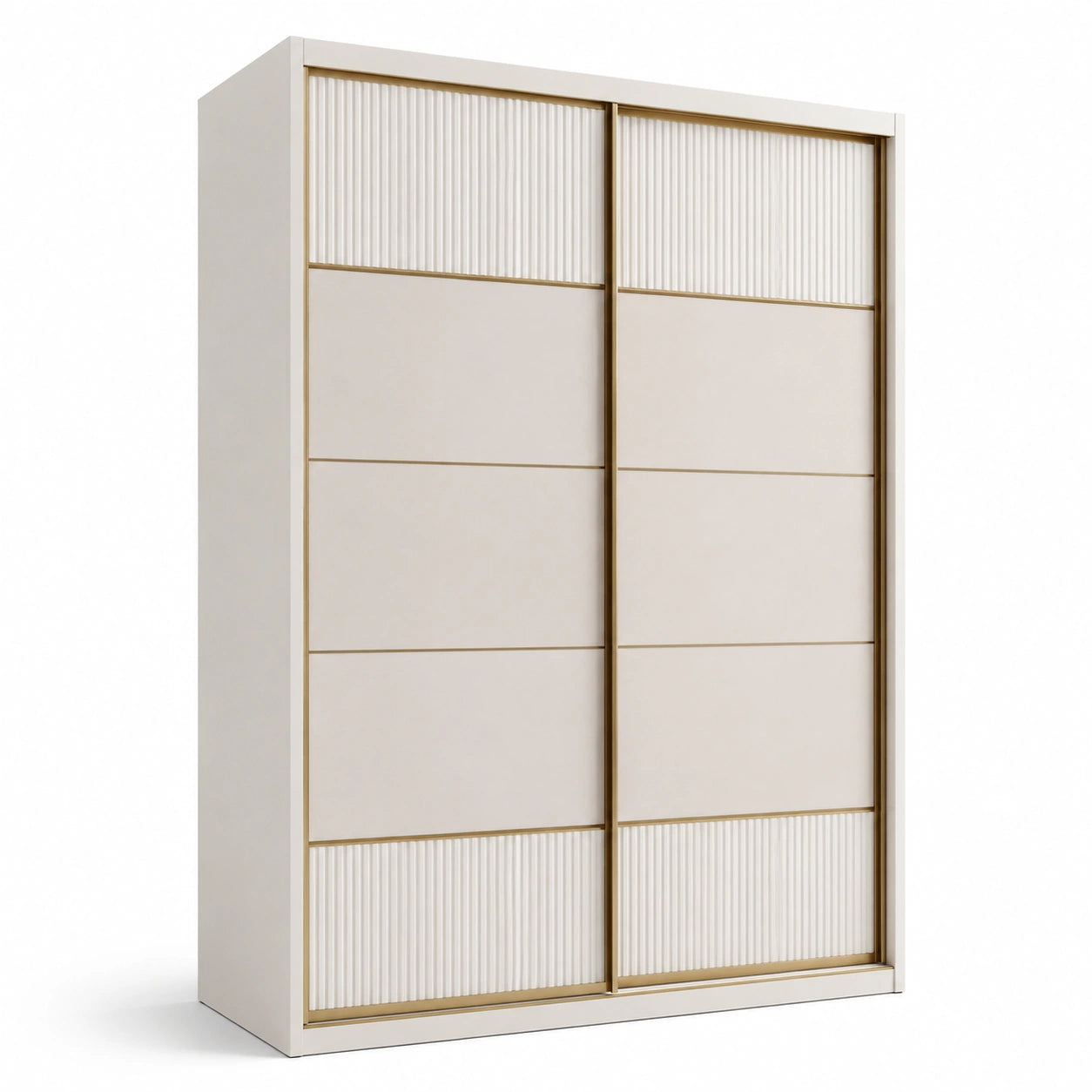 Kleiderschrank mit Schiebetüren Holzwerkstoff Beige
